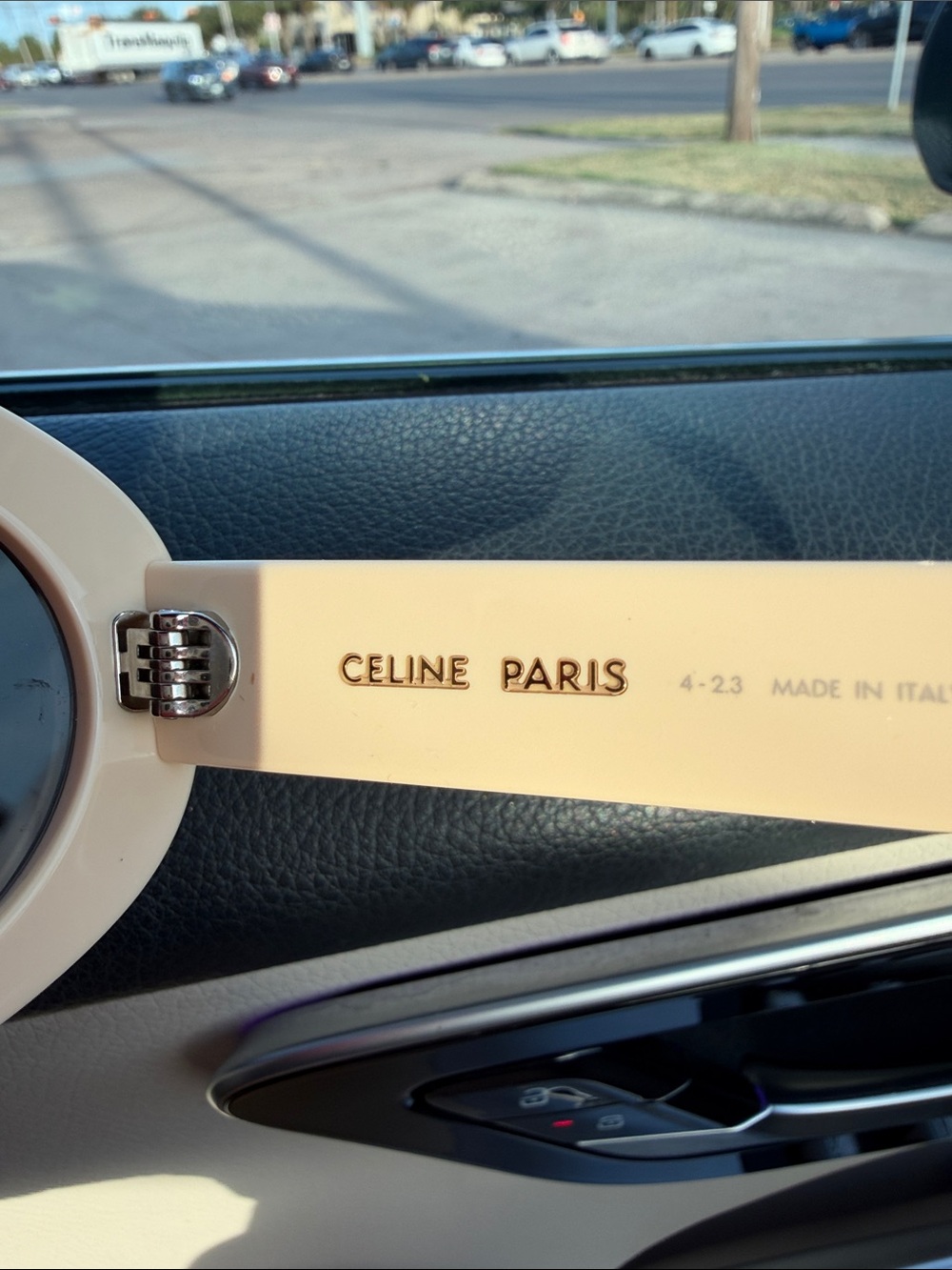 Celine Triomphe Oval Sunglasses, 52mm color ivory/brown solid - Picture 6 of 11